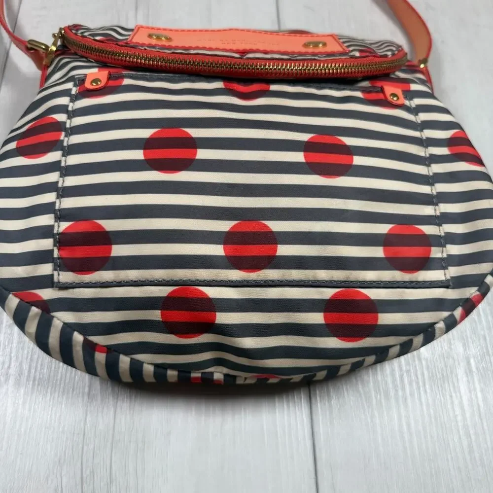 Marc By Marc Jacobs Nylon Striped Natasha Polka Dot Crossed Body Bag